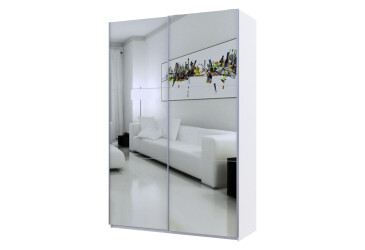 Skříň G-Caiser Doros s 2 zrcadly, 160 cm, bílá