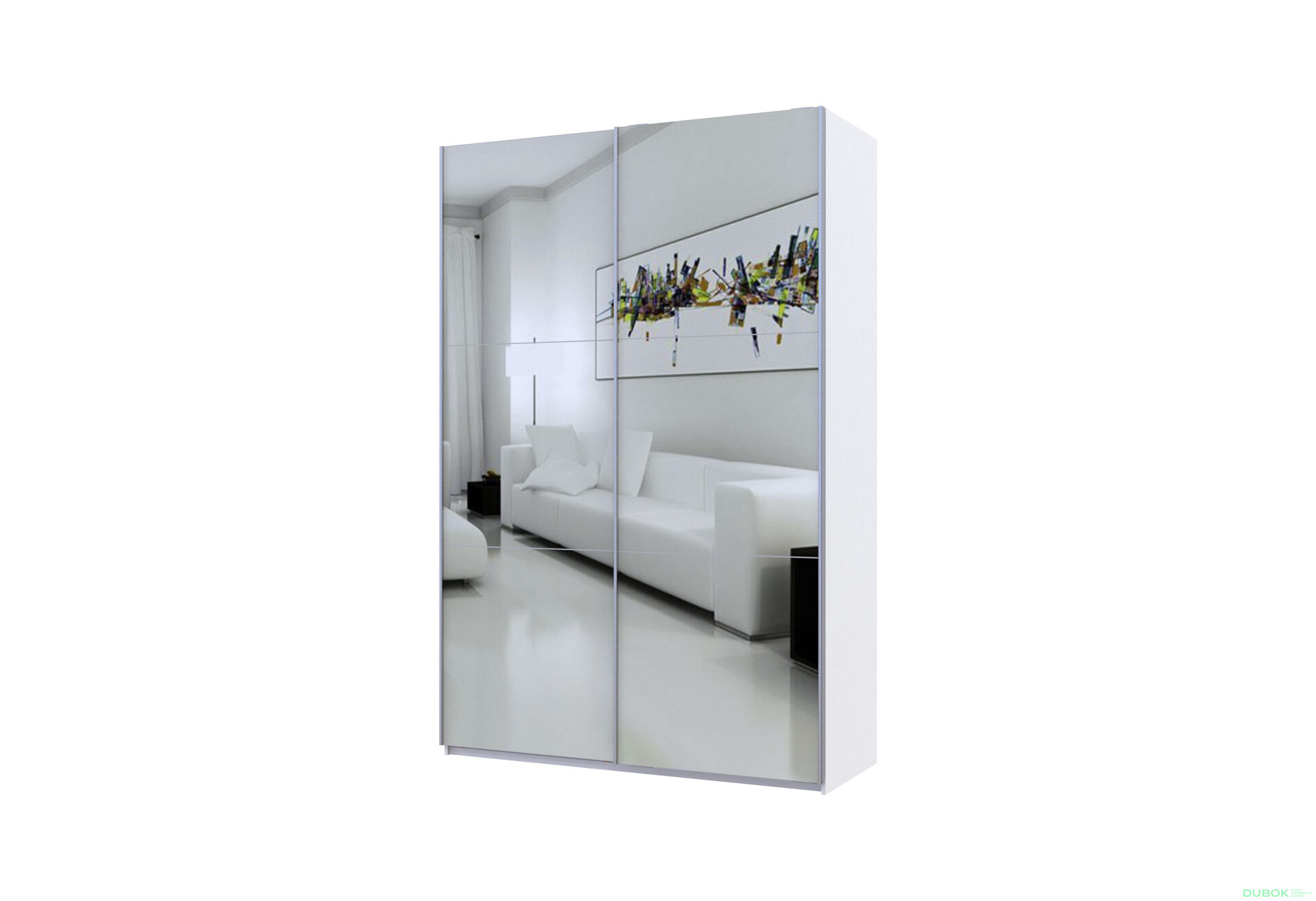 Fotografie 1 - Skříň G-Caiser Doros s 2 zrcadly, 160 cm, bílá
