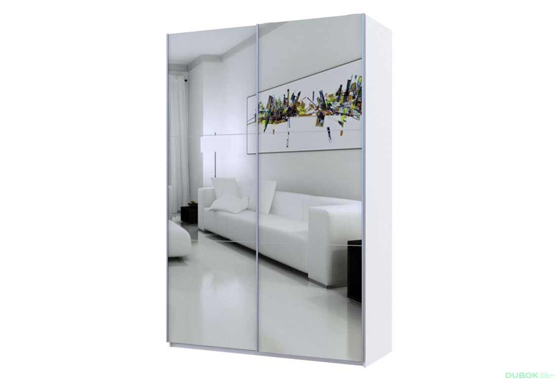 Skříň G-Caiser Doros s 2 zrcadly, 160 cm, bílá