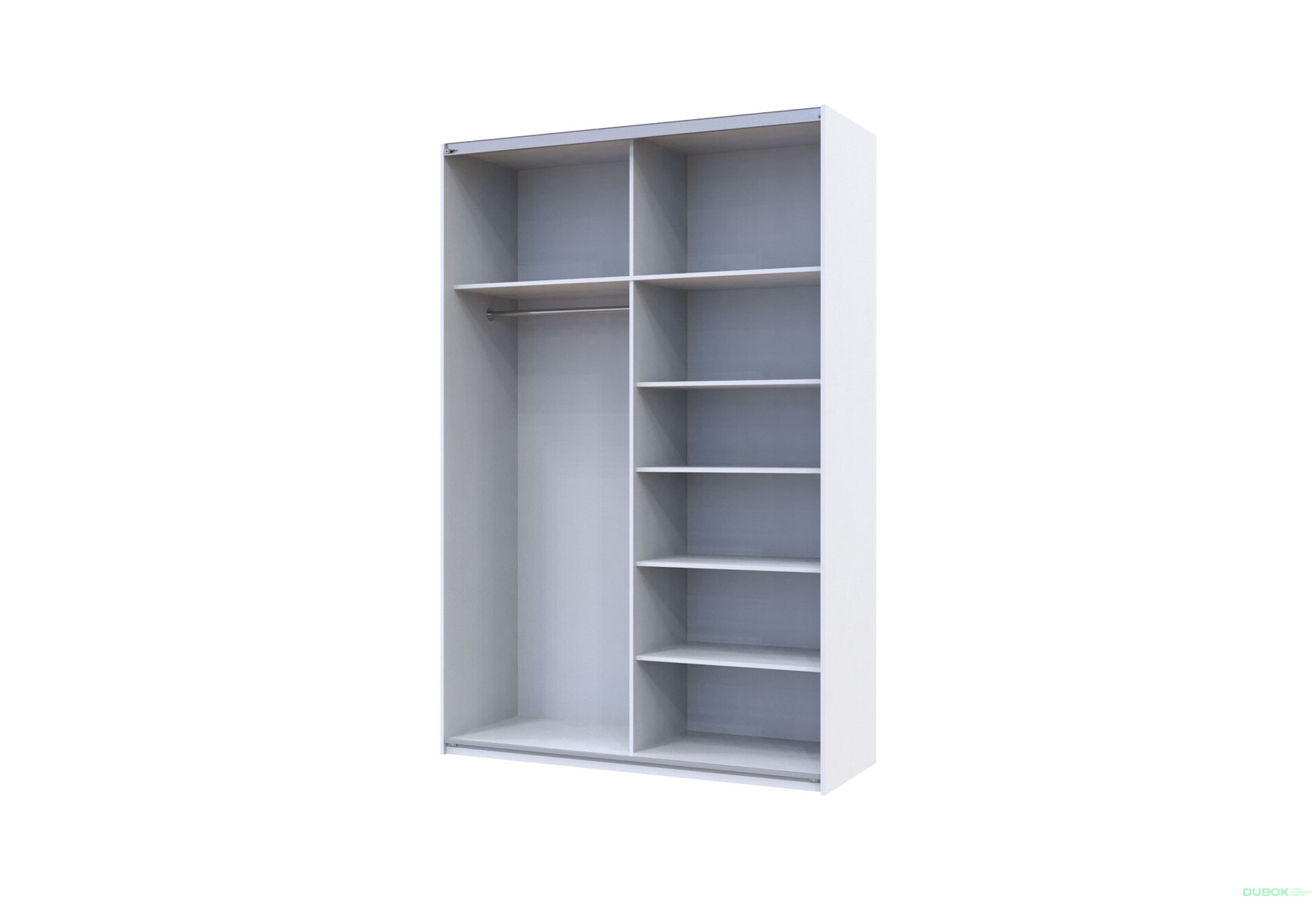 Skříň G-Caiser Doros s 2 dveřmi DTD, 160 cm, bílá - Fotografie 4 Fotografie 4 - Skříň G-Caiser Doros s 2 dveřmi DTD, 160 cm, bílá