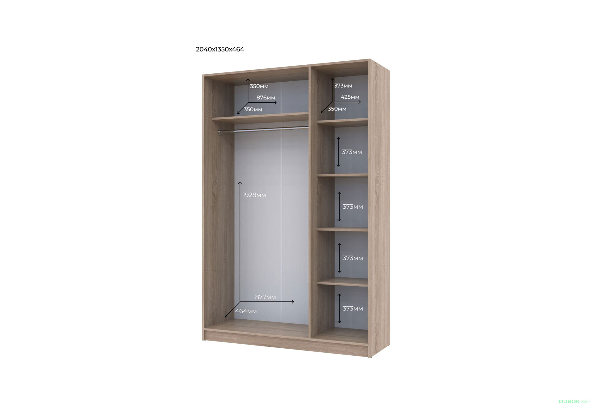 Fotografie 4 - Skříň Promo se 3 dveřmi 135 cm, Dub Sonoma