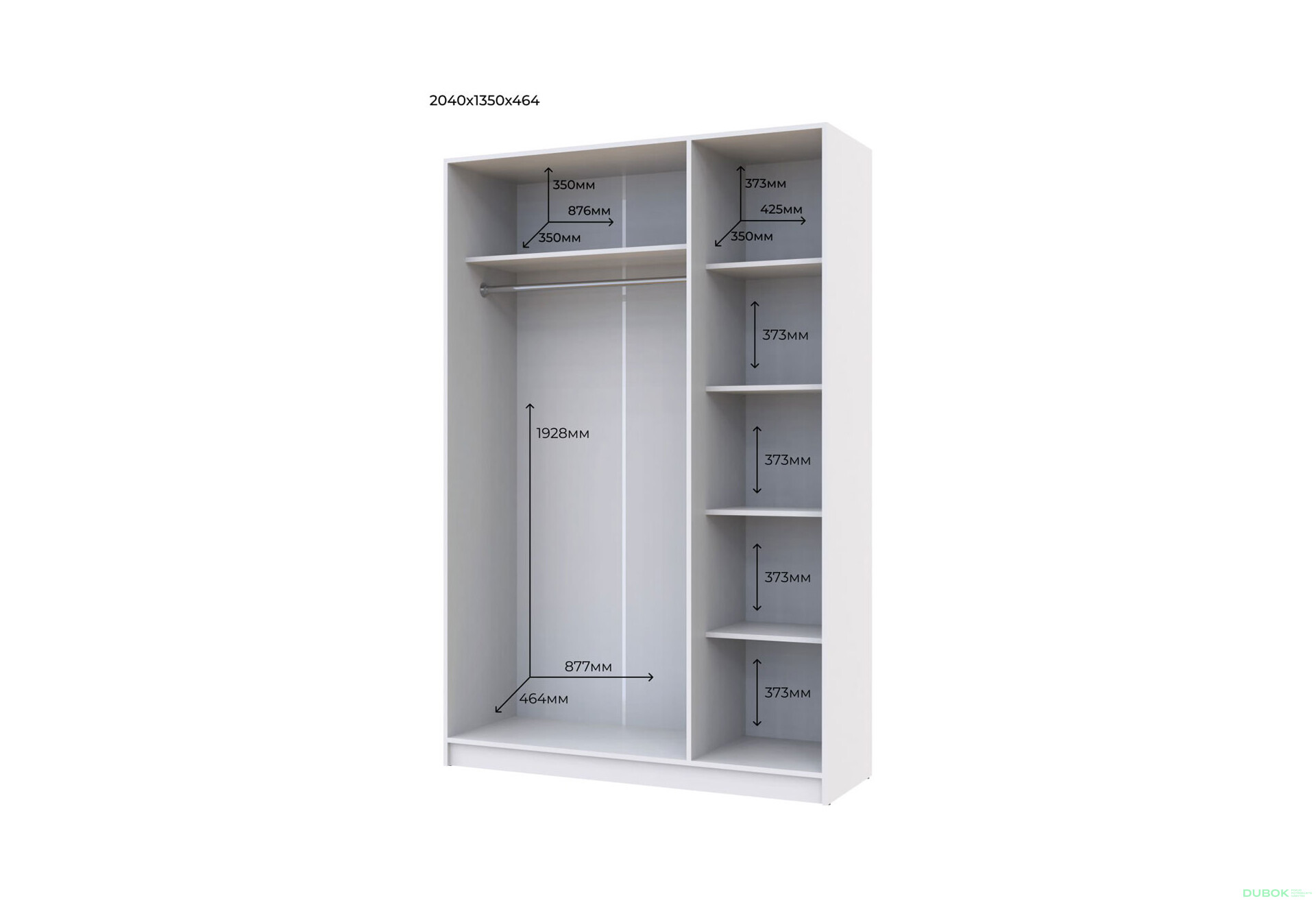 Fotografie 5 - Skříň Promo se 3 dveřmi 135 cm, bílá