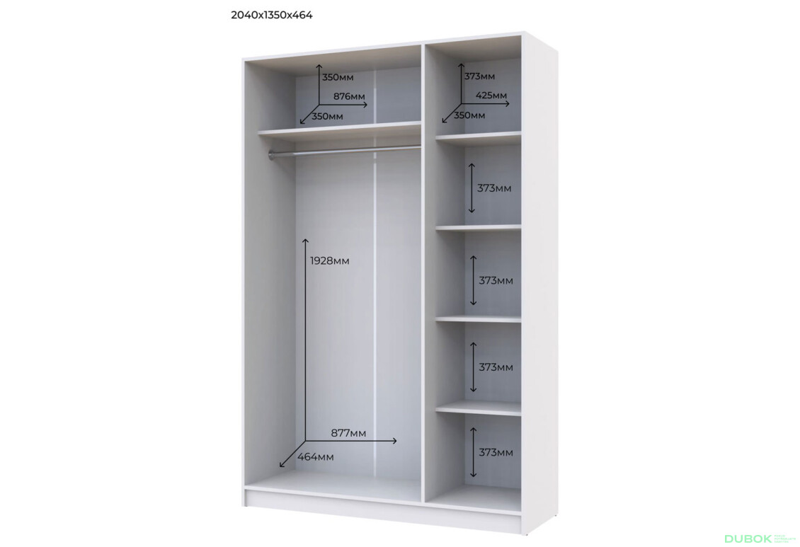 Fotografie 5 - Skříň Promo se 3 dveřmi 135 cm, bílá