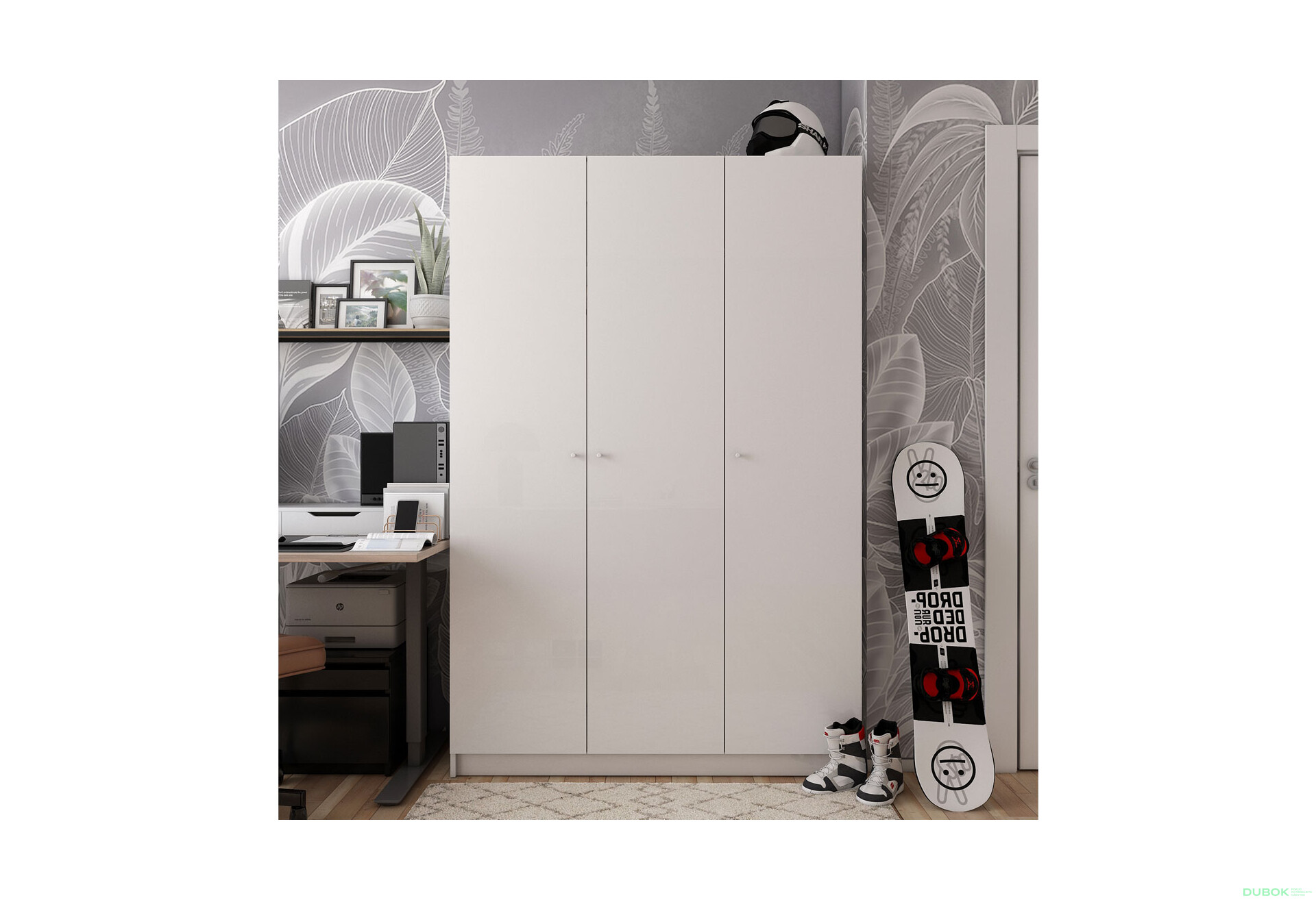 Fotografie 2 - Skříň Promo se 3 dveřmi 135 cm, bílá