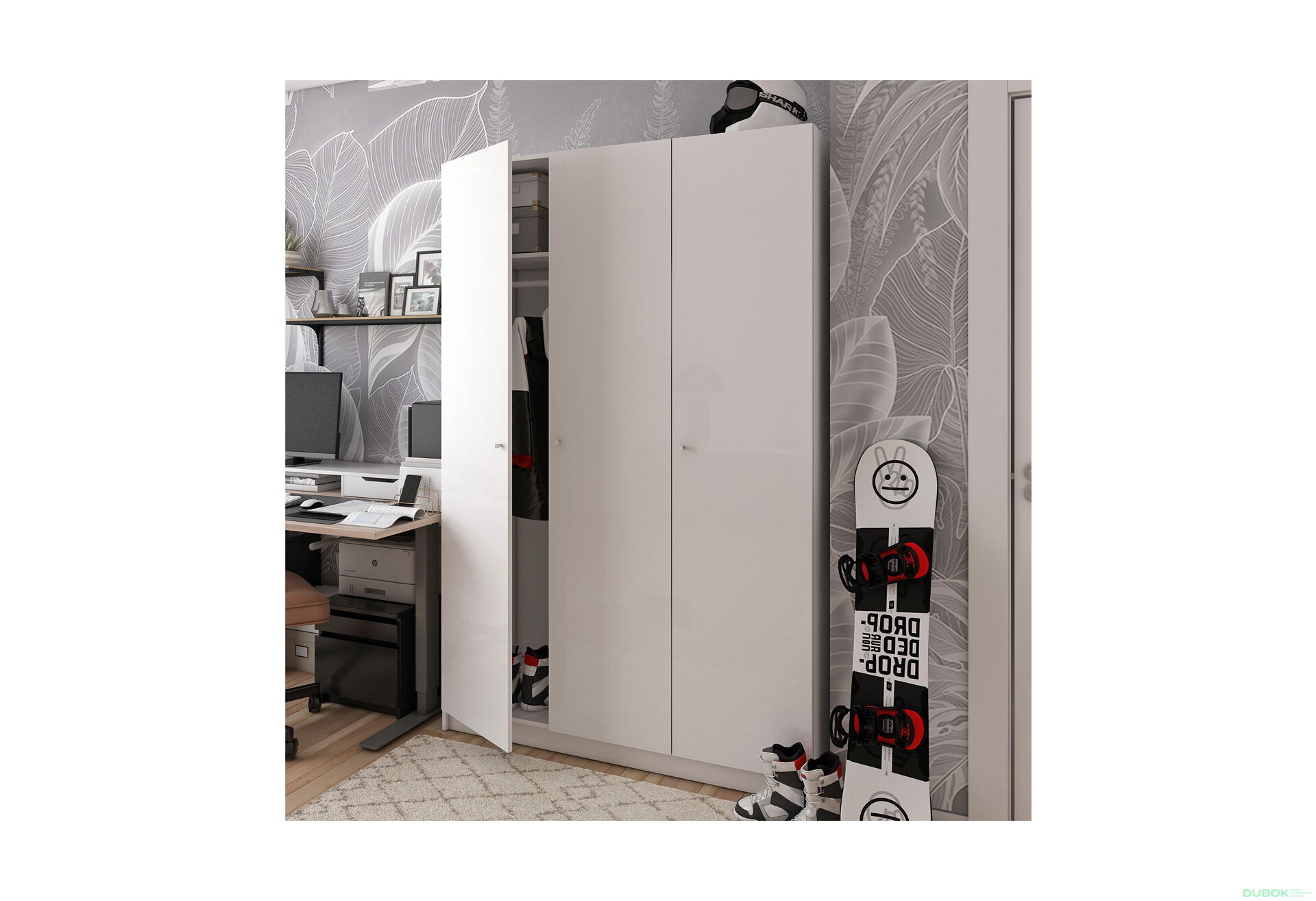 Fotografie 3 - Skříň Promo se 3 dveřmi 135 cm, bílá