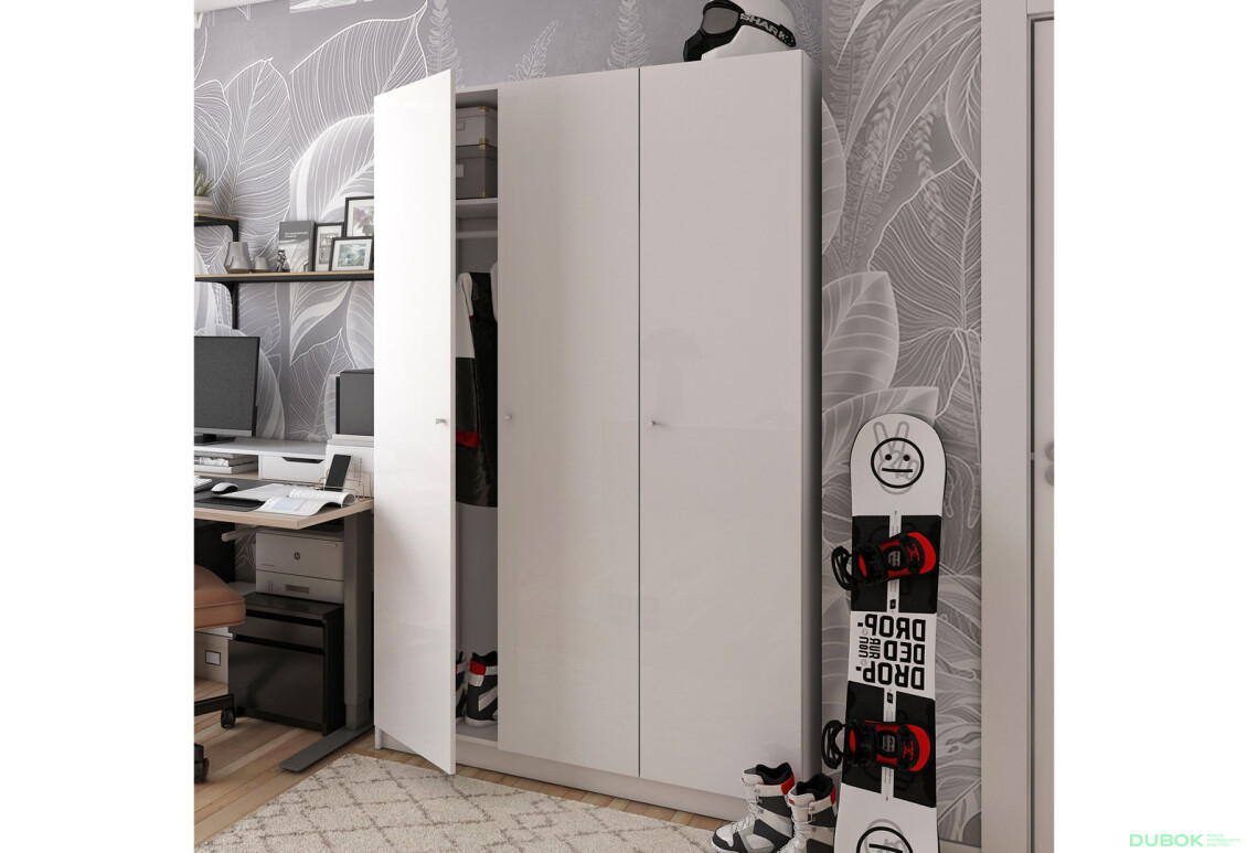 Fotografie 3 - Skříň Promo se 3 dveřmi 135 cm, bílá