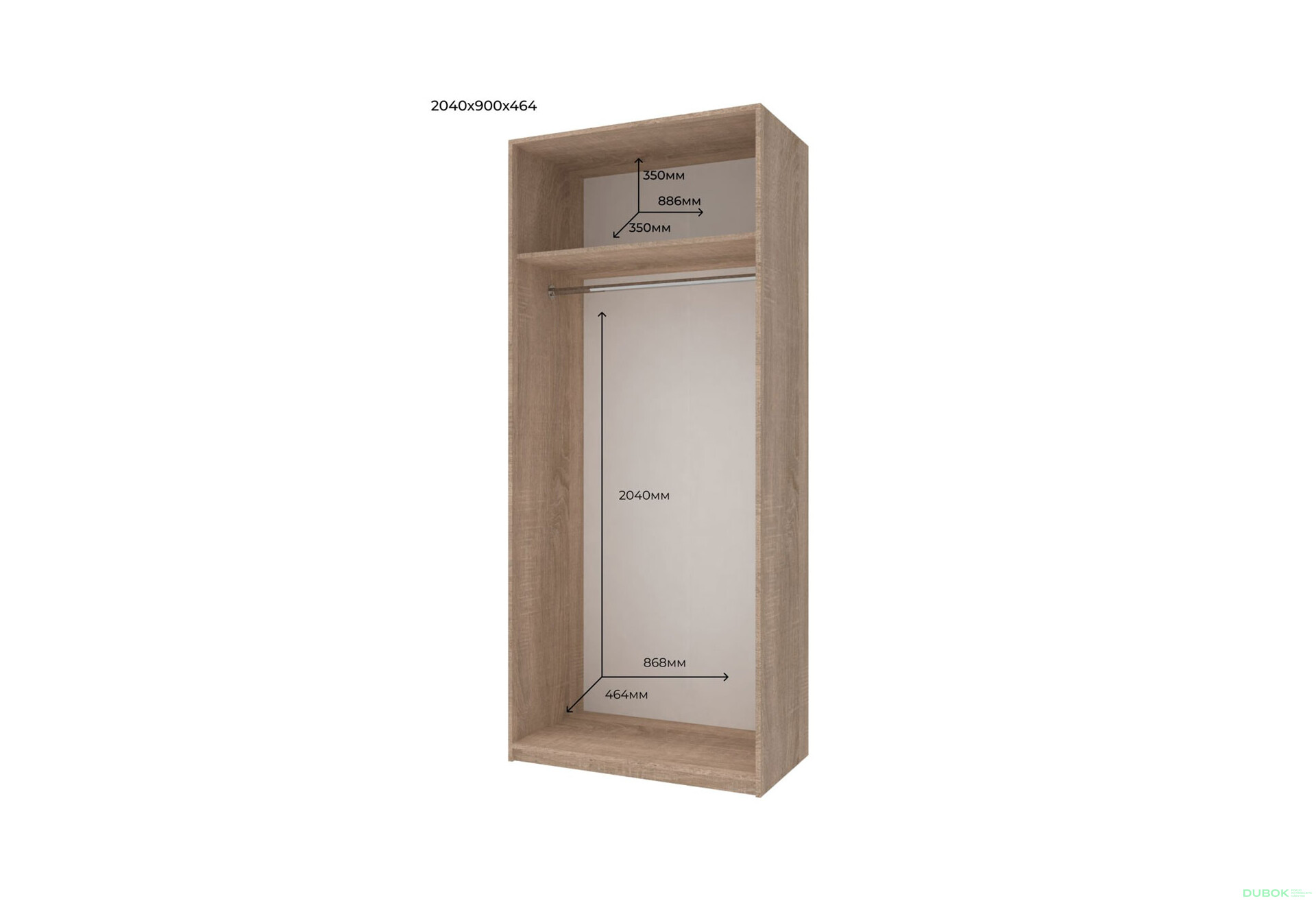Fotografie 5 - Skříň Promo s 2 dveřmi 90 cm, Dub Sonoma