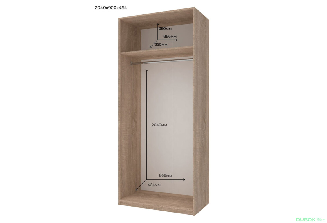 Skříň Promo s 2 dveřmi 90 cm, Dub Sonoma - Fotografie 5 Fotografie 5 - Skříň Promo s 2 dveřmi 90 cm, Dub Sonoma