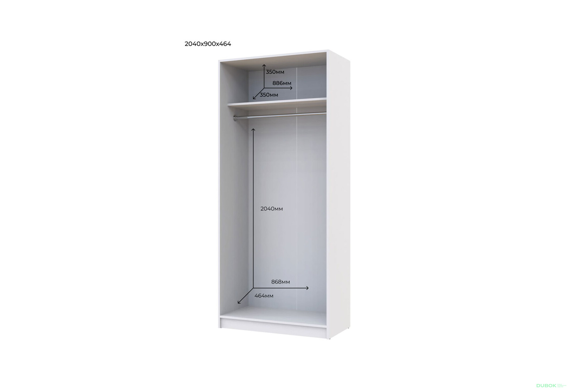 Fotografie 6 - Skříň Promo s 2 dveřmi 90 cm, Bílá