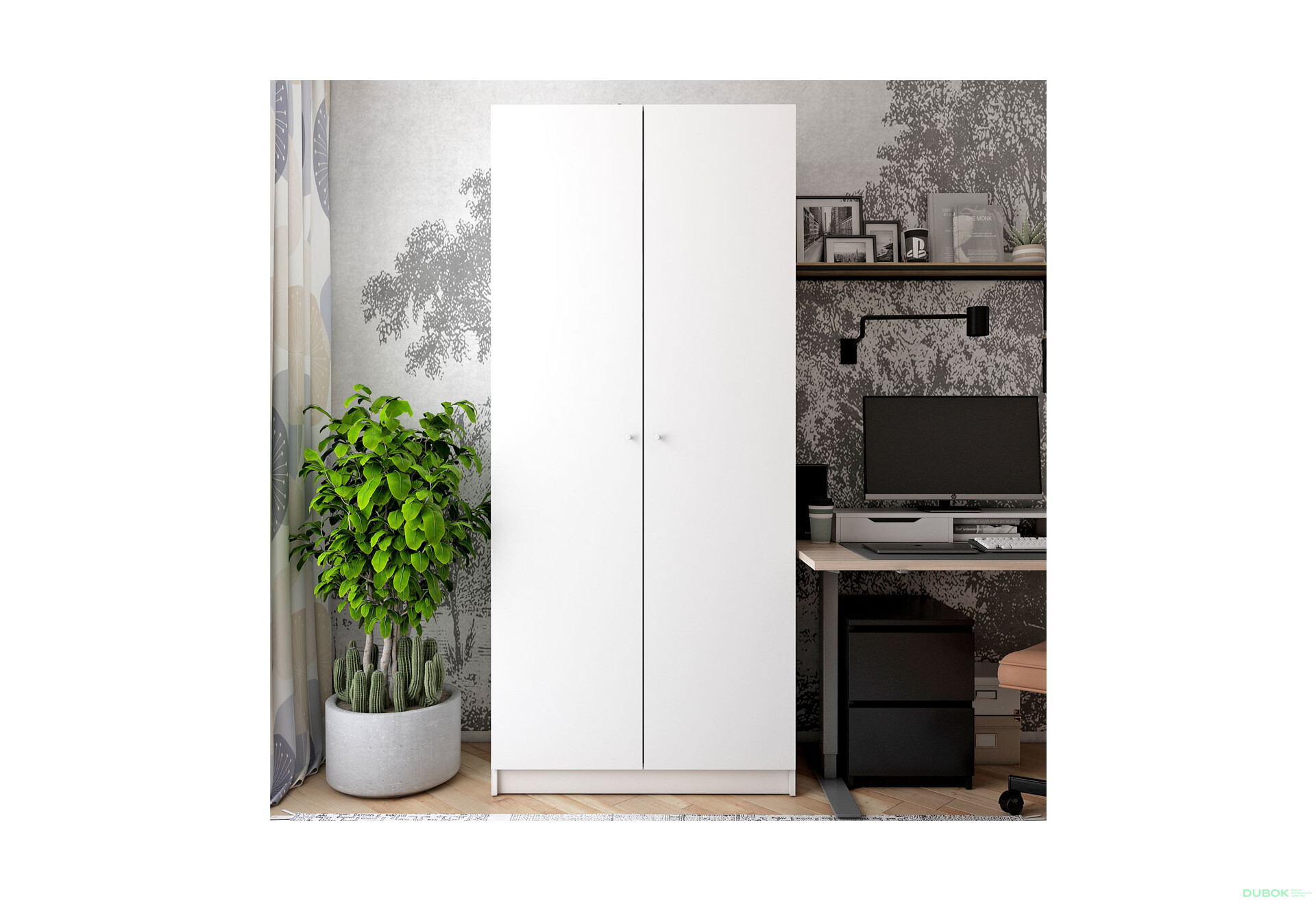 Fotografie 2 - Skříň Promo s 2 dveřmi 90 cm, Bílá