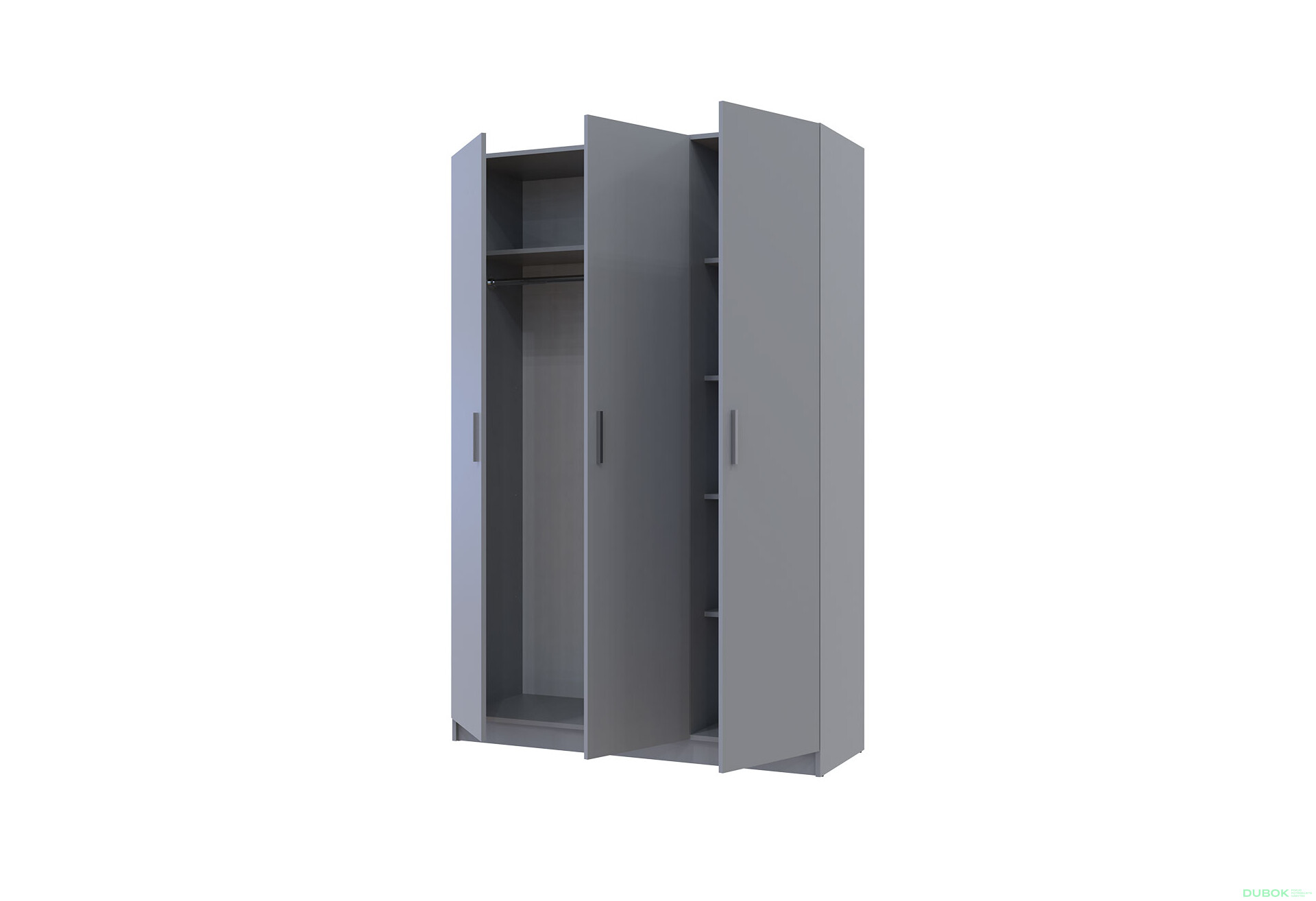 Skříň Promo s 3 dveřmi 135 cm, šedá - Fotografie 3 Fotografie 3 - Skříň Promo s 3 dveřmi 135 cm, šedá