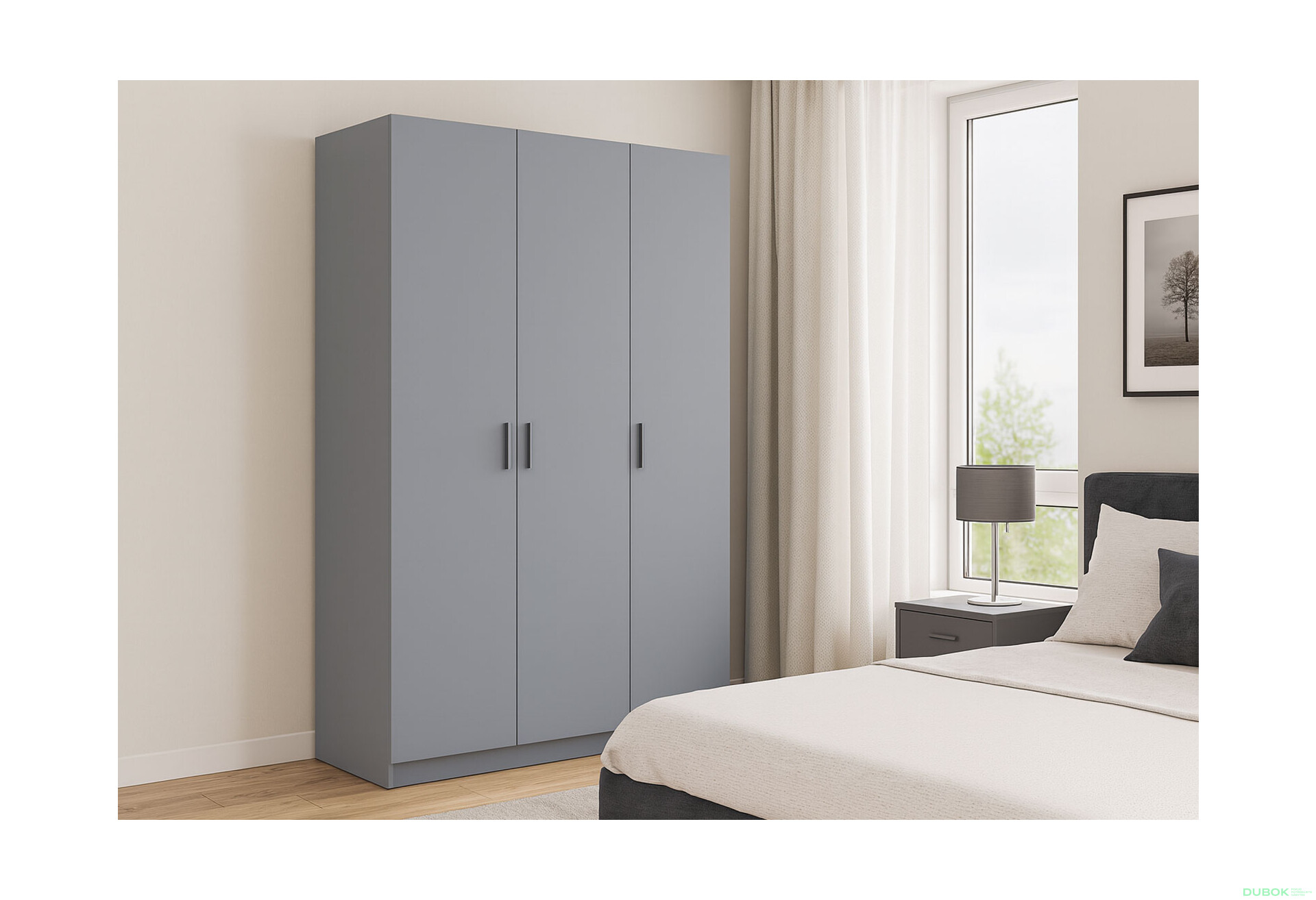 Fotografie 2 - Skříň Promo s 3 dveřmi 135 cm, šedá