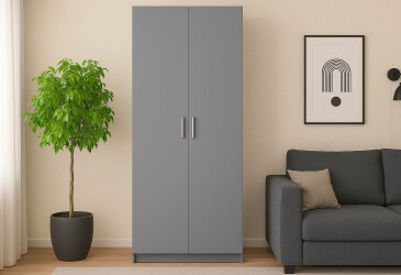 Fotografie Skříň na oděvy 2 DTD 90x48x204 Šedá