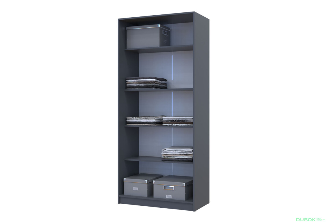 Skříň Promo s policemi 2 DTD 90x48x204 Grafit - Fotografie 7 Fotografie 7 - Skříň Promo s policemi 2 DTD 90x48x204 Grafit