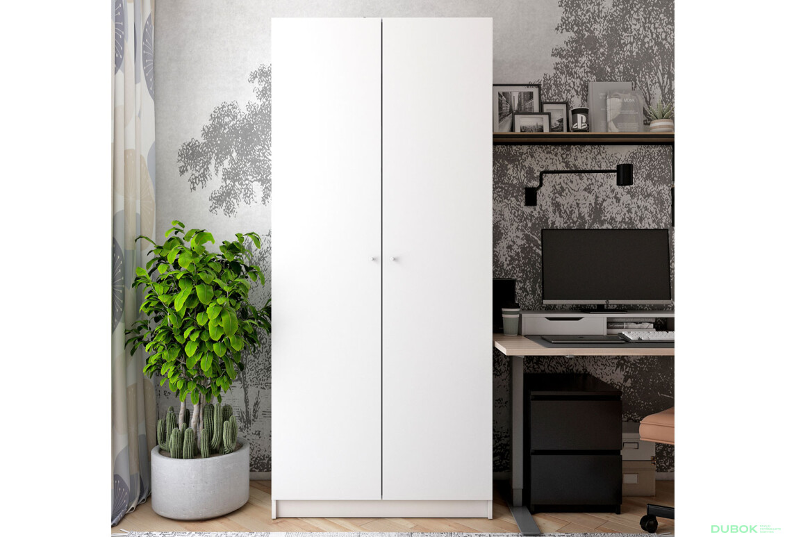 Fotografie 2 - Skříň Promo s policemi 2 DTD 90x48x204 Bílá