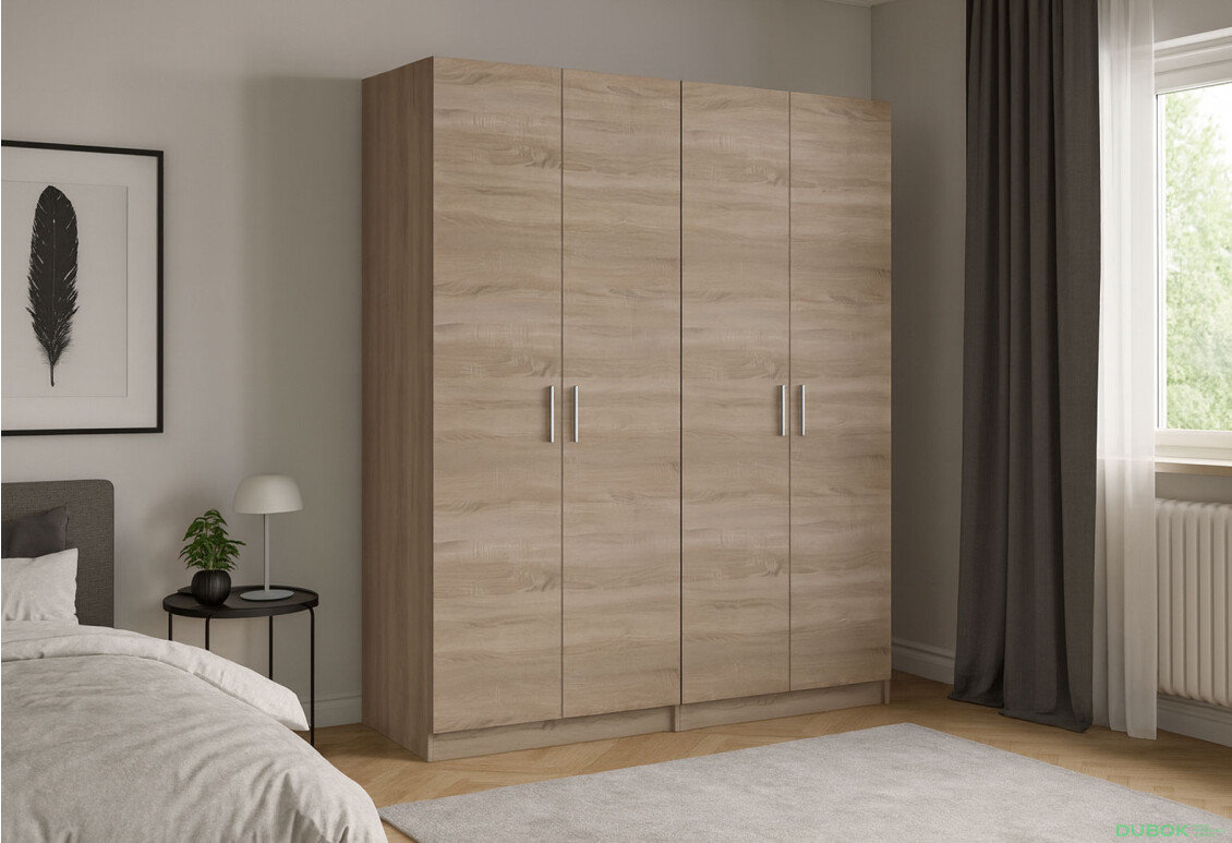 Fotografie 2 - Skříň Promo s policemi 2+2 DTD 180×48×204 Dub sonoma