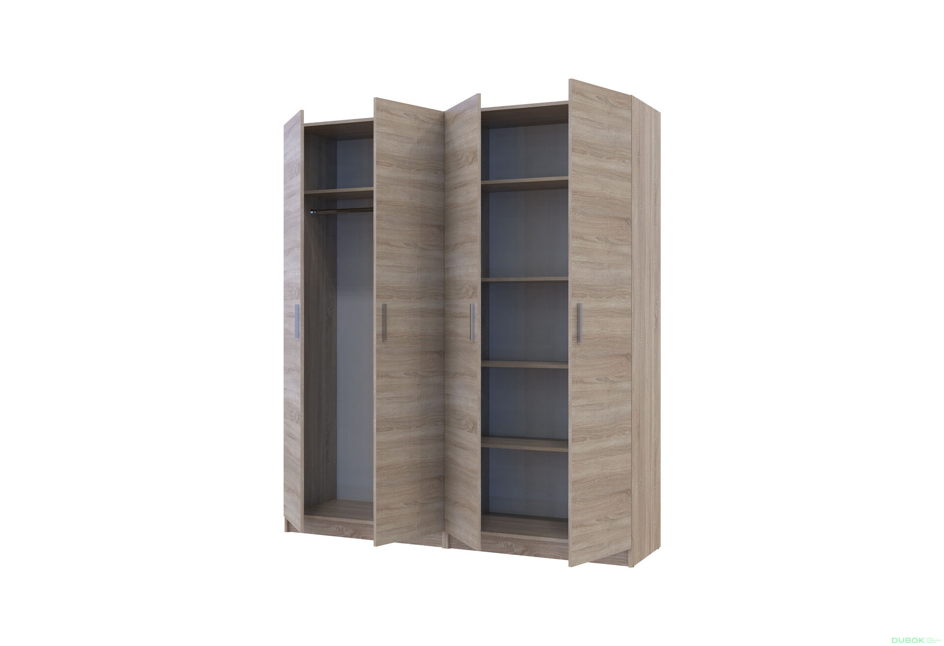 Fotografie 15 - Skříň Promo s policemi 2+2 DTD 180×48×204 Dub sonoma