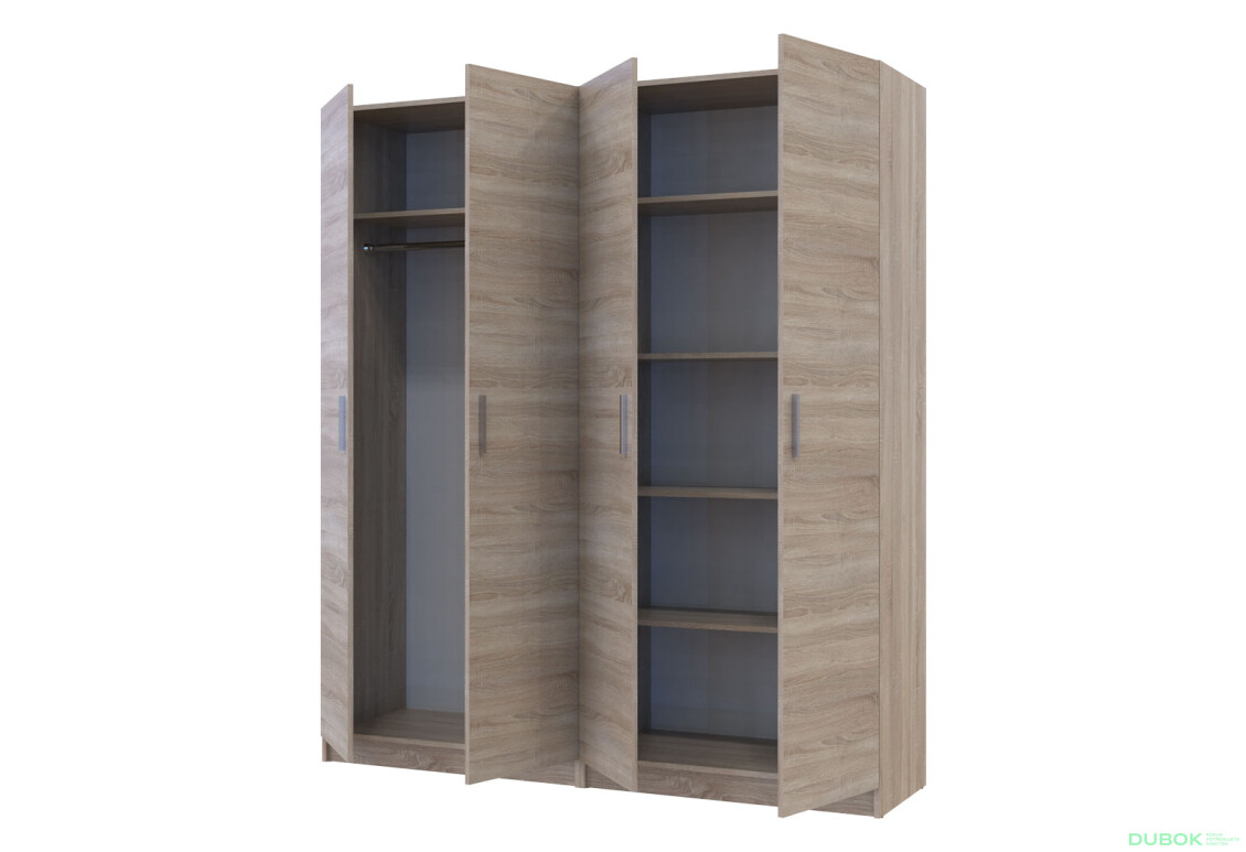 Fotografie 14 - Skříň Promo s policemi 2+2 DTD 180×48×204 Dub sonoma