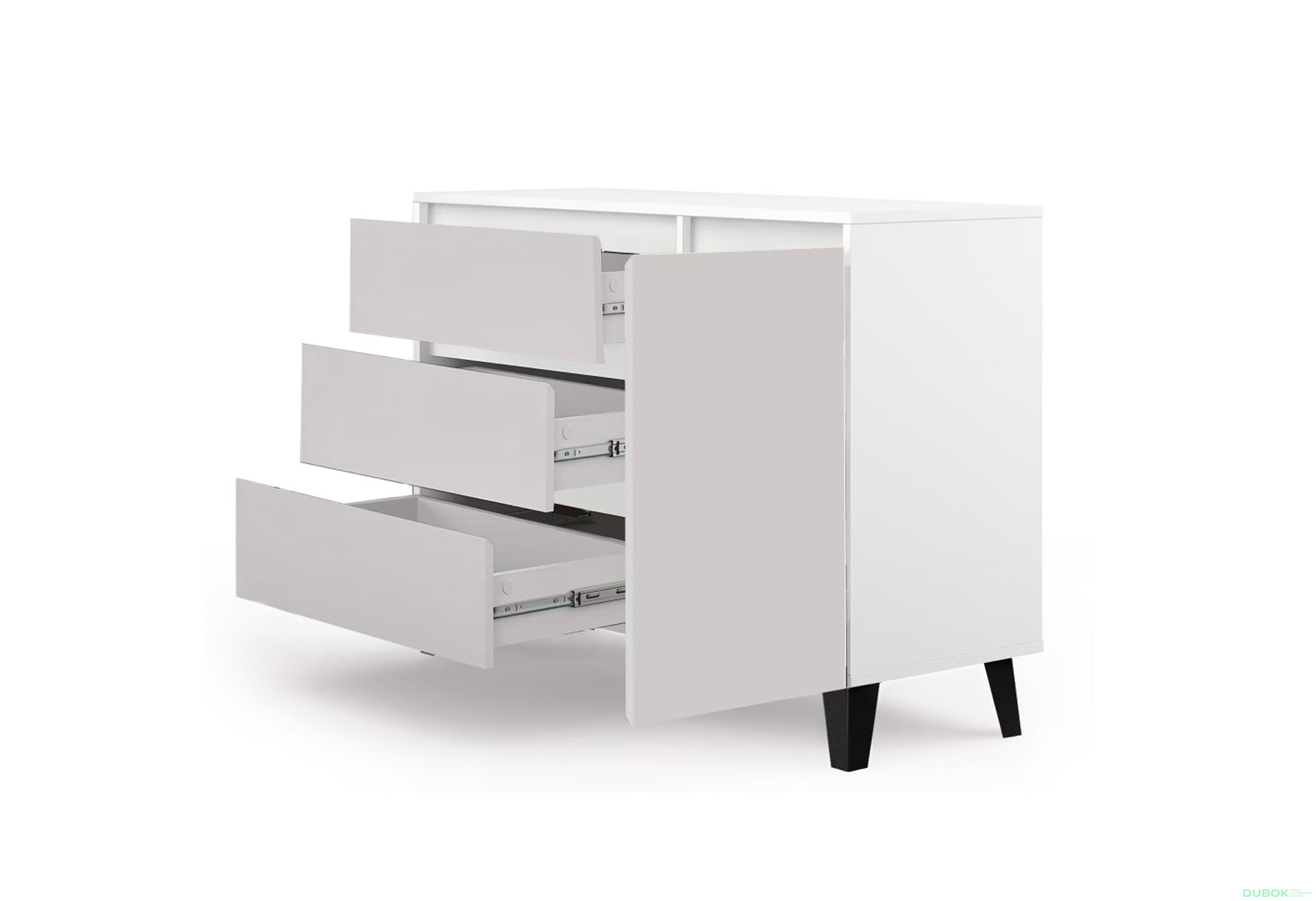 Fotografie 4 - Komoda Borg 1d3s bílá / kašmír