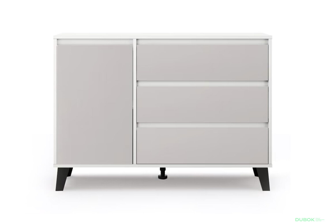 Fotografie 2 - Komoda Borg 1d3s bílá / kašmír
