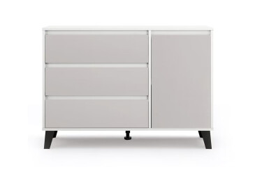 Komoda Borg 1d3s bílá / kašmír