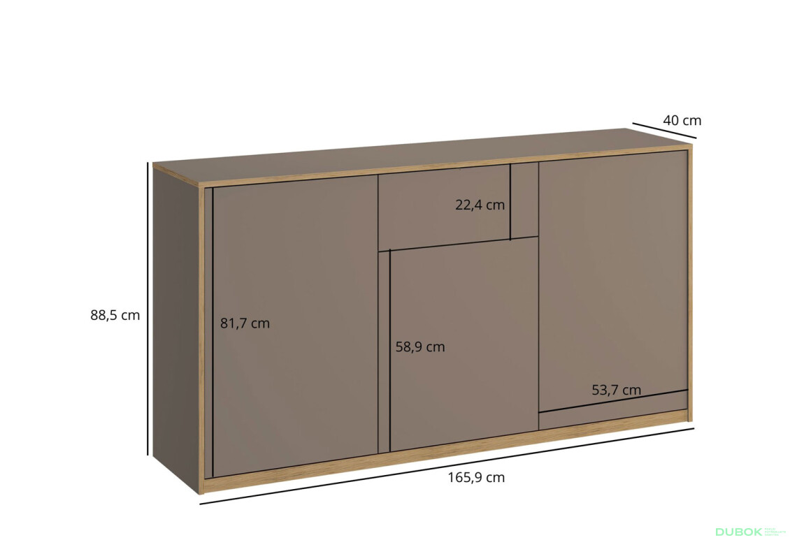 Komoda 3d1s šedý kubanit Complex - Fotografie 5 Fotografie 5 - Komoda 3d1s šedý kubanit Complex