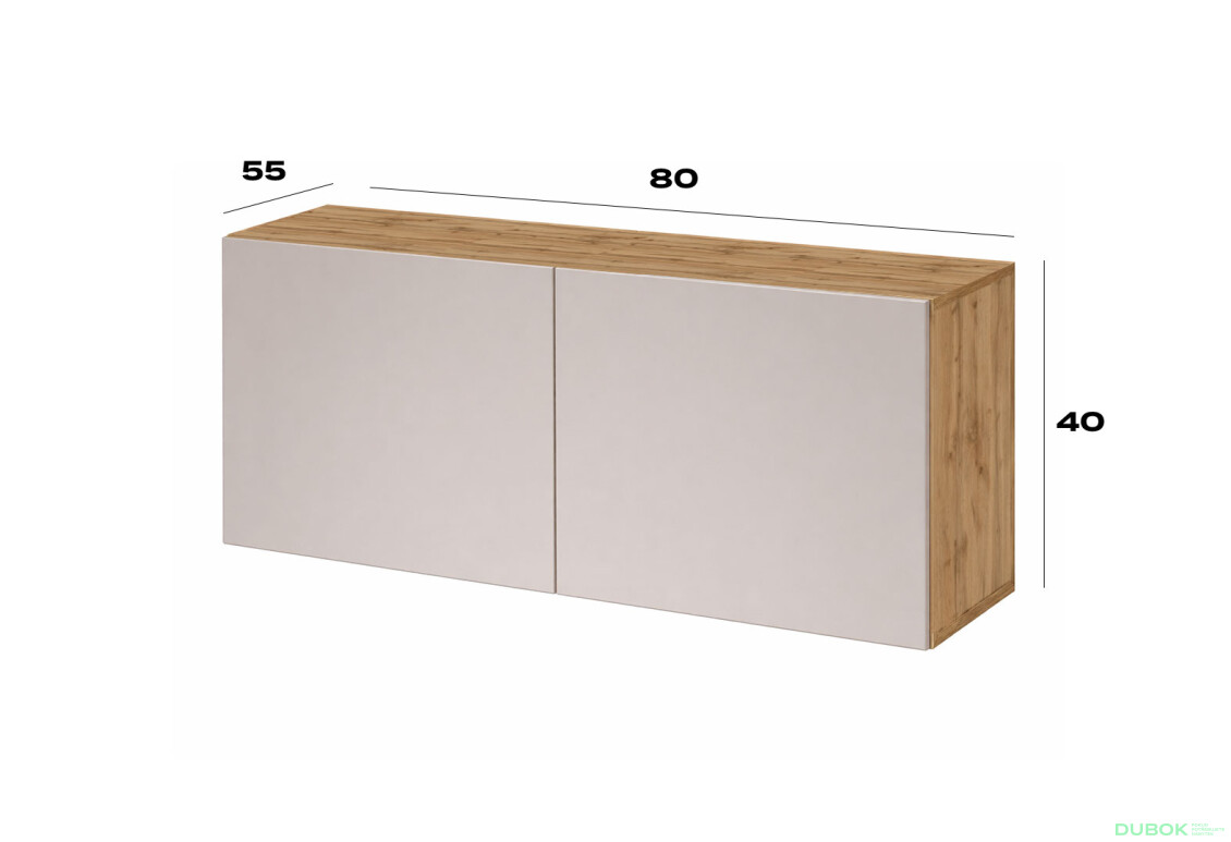 Fotografie 2 - Nástavec na skříň 80 cm dub apalačský / kašmír Space