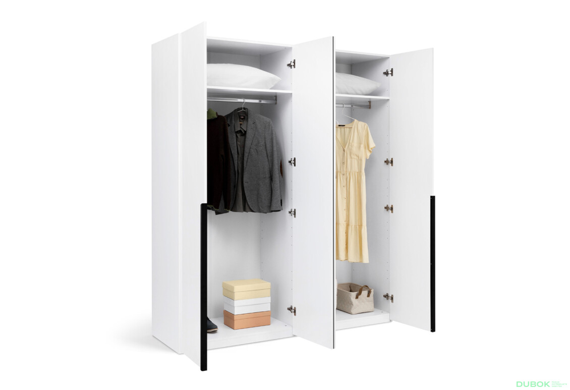 Fotografie 2 - Skříň 4D bez zrcadel, bílý lesk Mila