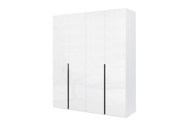 Skříň 4D bez zrcadel, bílý lesk Mila