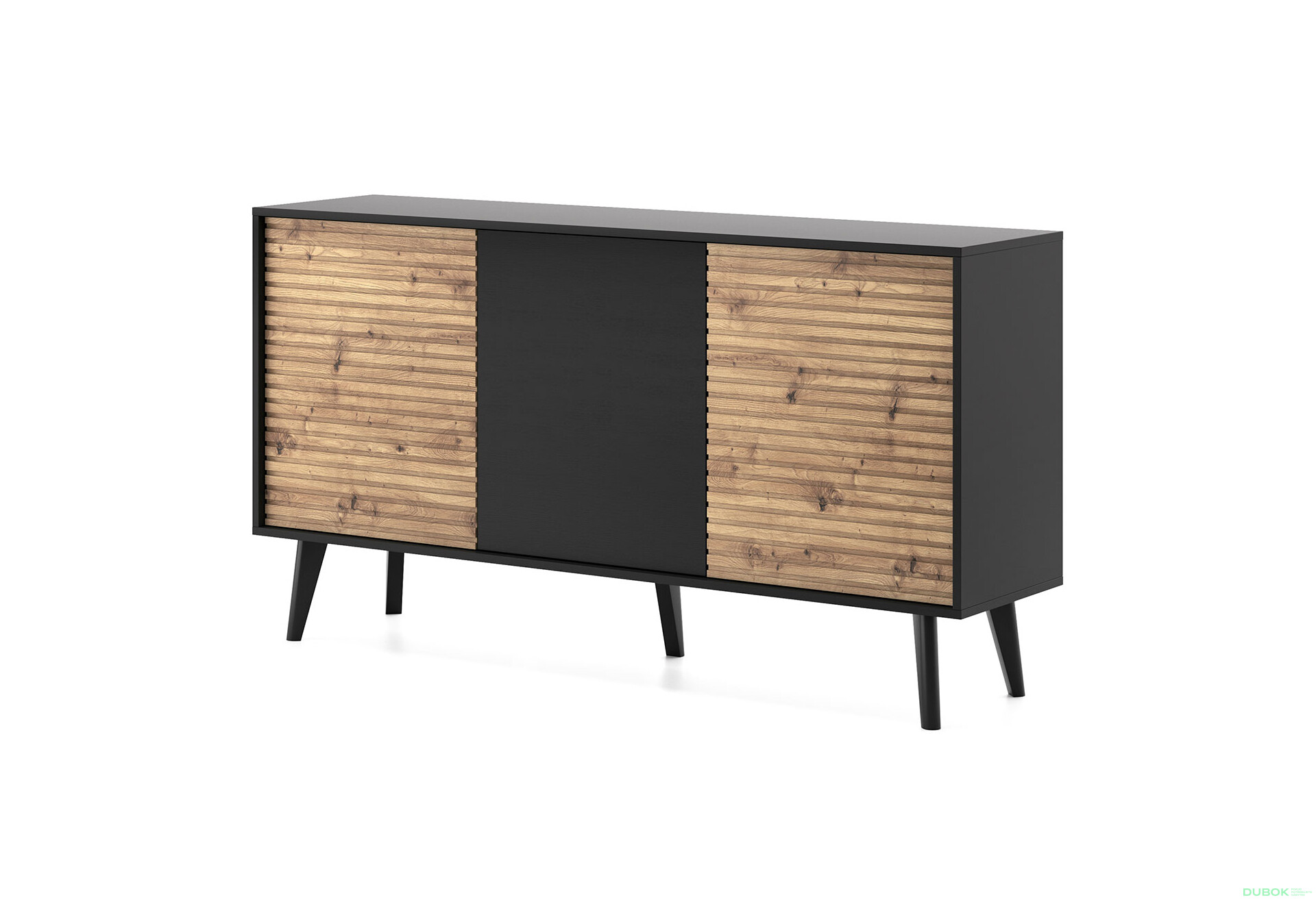 Komoda K154 dub artisan / černý Willow - Fotografie 1 Fotografie 1 - Komoda K154 dub artisan / černý Willow