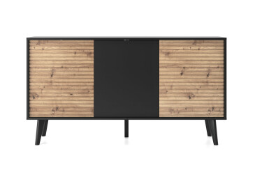 Komoda K154 dub artisan / černý Willow