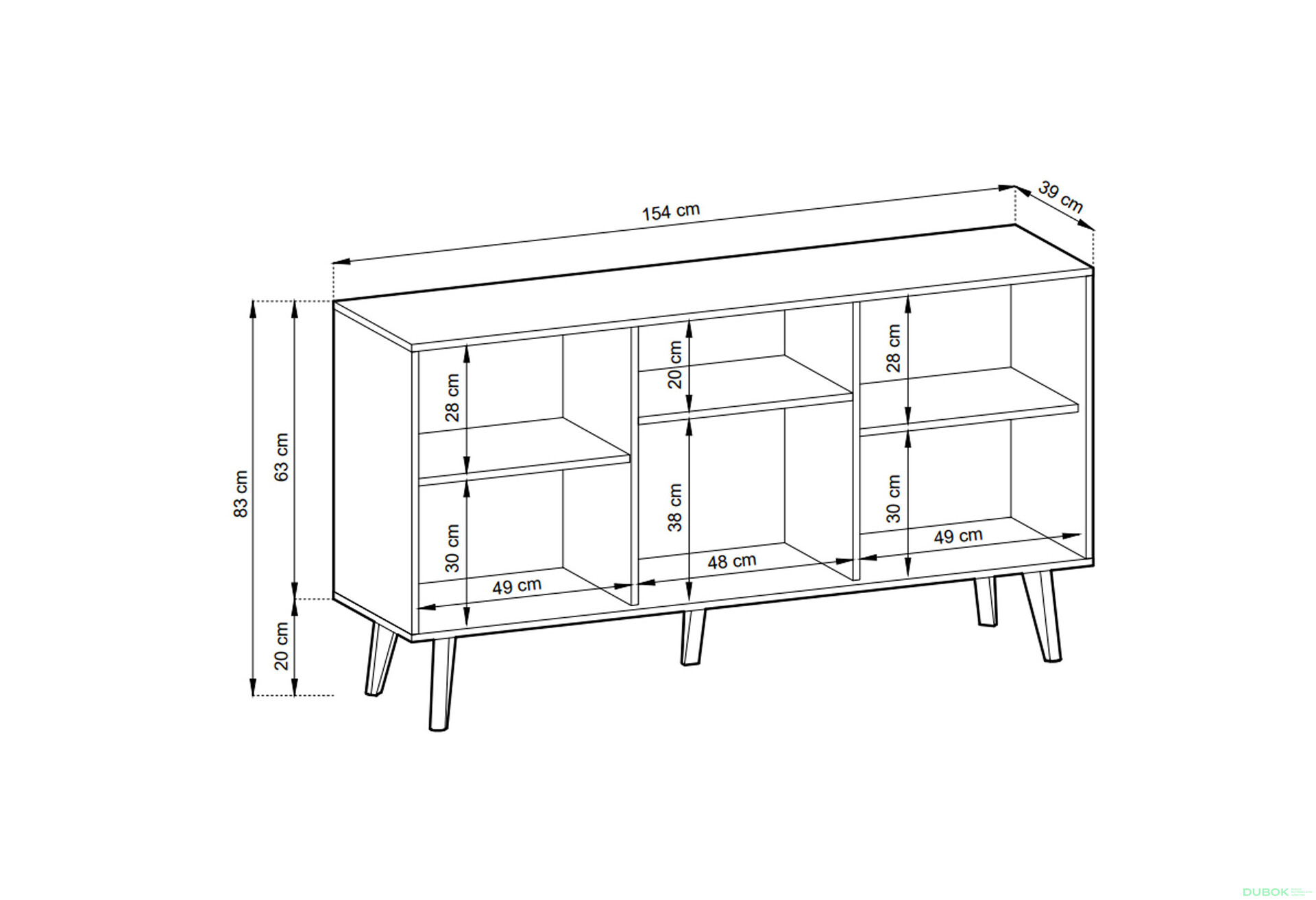 Komoda K154 dub artisan / černý Willow - Fotografie 5 Fotografie 5 - Komoda K154 dub artisan / černý Willow