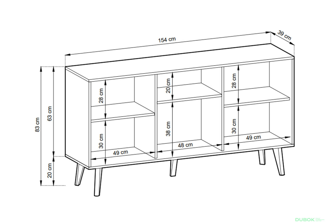 Komoda K154 dub artisan / černý Willow - Fotografie 5 Fotografie 5 - Komoda K154 dub artisan / černý Willow