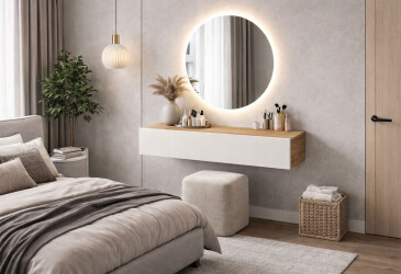 Fotografie Toaletní stolek 80 cm dub apalačský / nymphaea alba