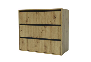 Komoda Idea K 760/800/3š dub artisan / šedý grafit