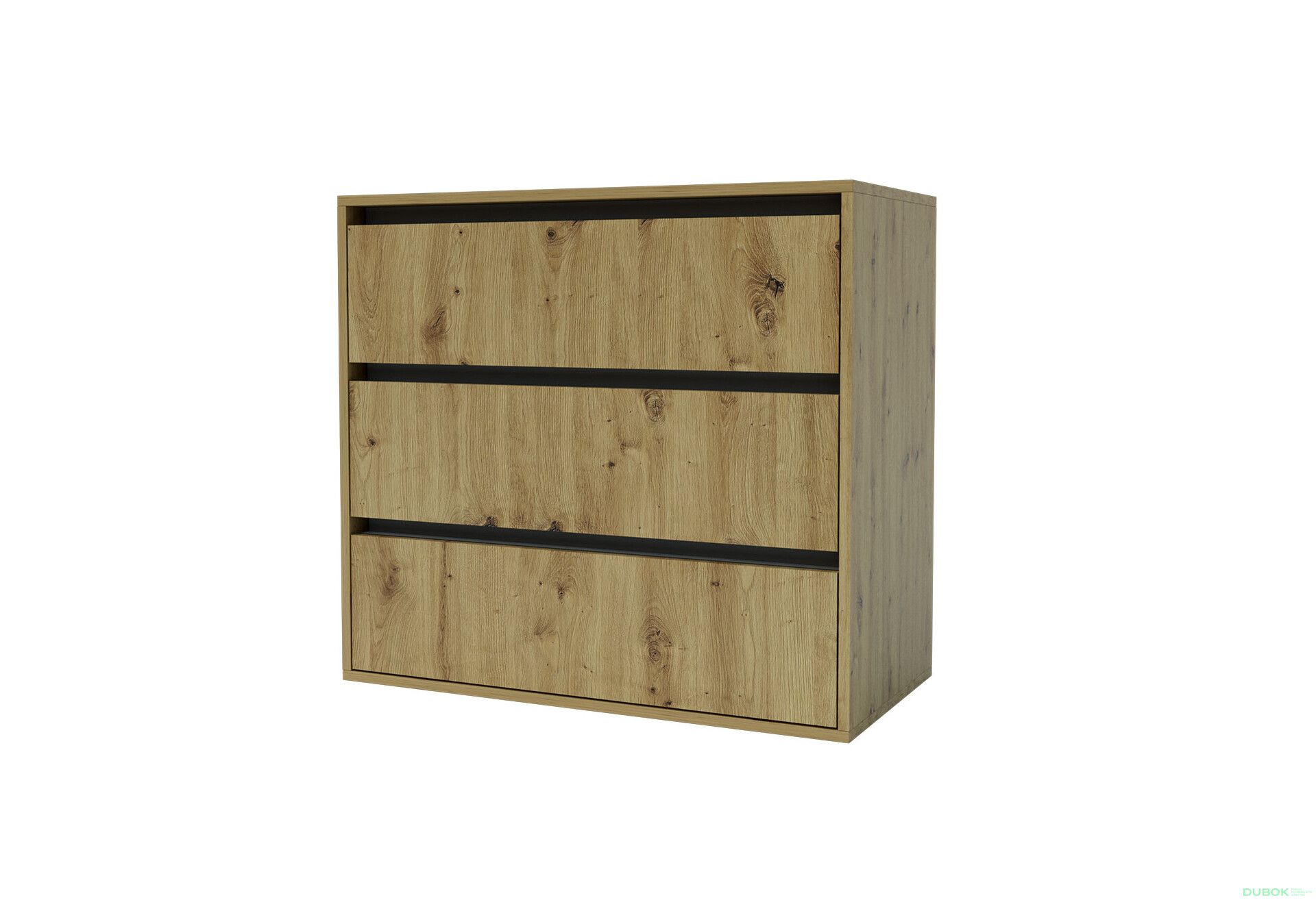 Fotografie 1 - Komoda Idea K 760/800/3š dub artisan / šedý grafit