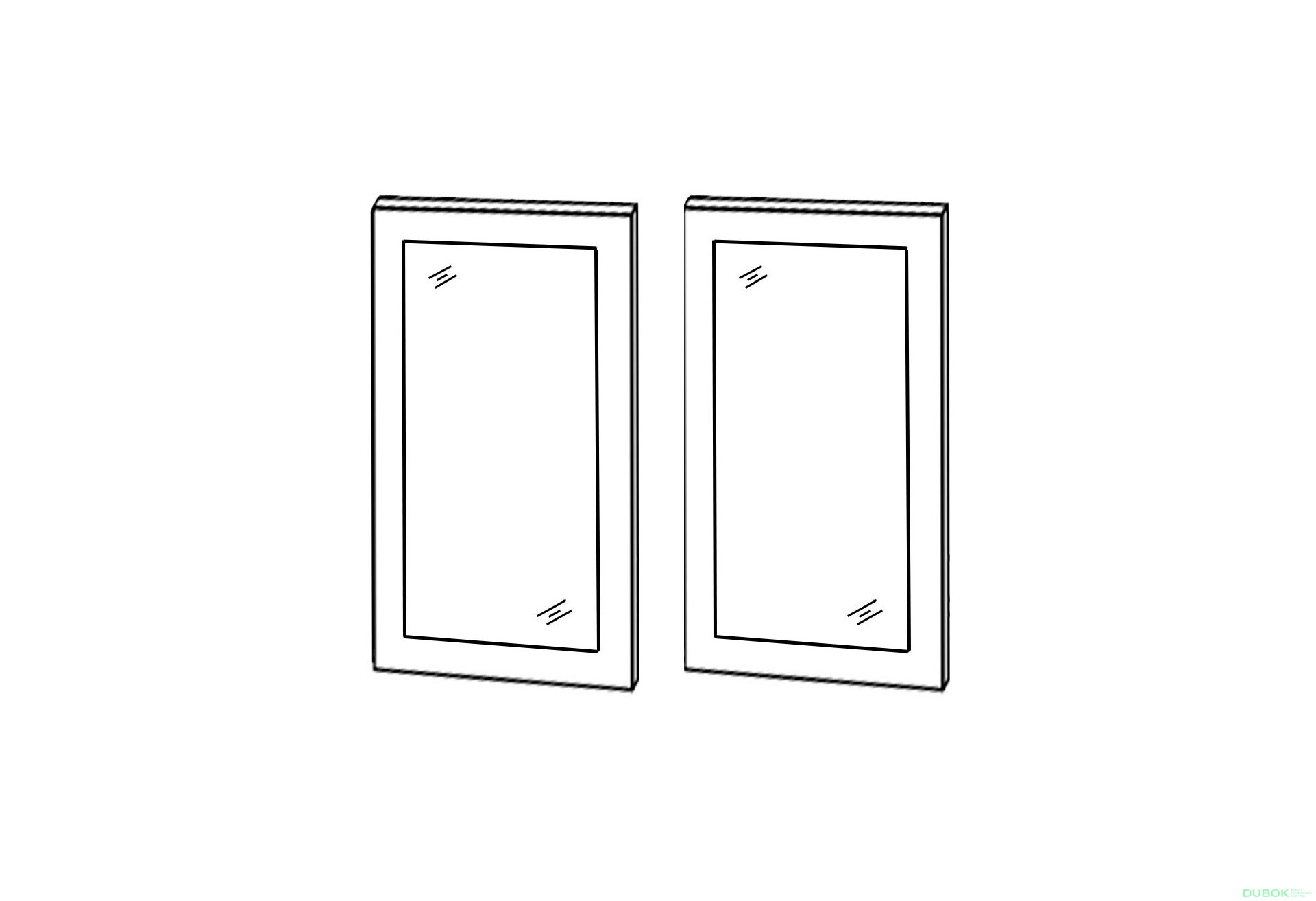 Fotografie 1 - Fasád 80V Vitrina 2dv 720mm Vintage