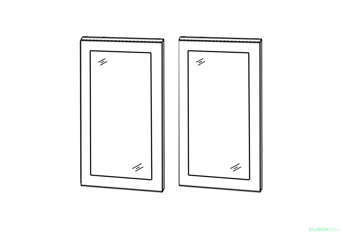 Fasád 80V Vitrina 2dv 720mm Vintage