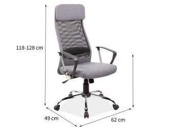 Otočné křeslo Q-345 šedé