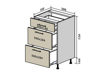 N35 Skříňka 3Š 50 Prajm / Prime