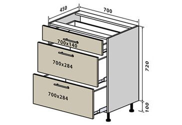 N46 Skříňka 3Š 70 Prajm / Prime