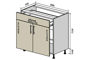 N31 Skříňka 1Š2D 80 Prajm / Prime