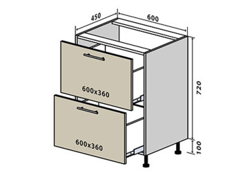 N10 Skříňka 2Š 60 Prajm / Prime