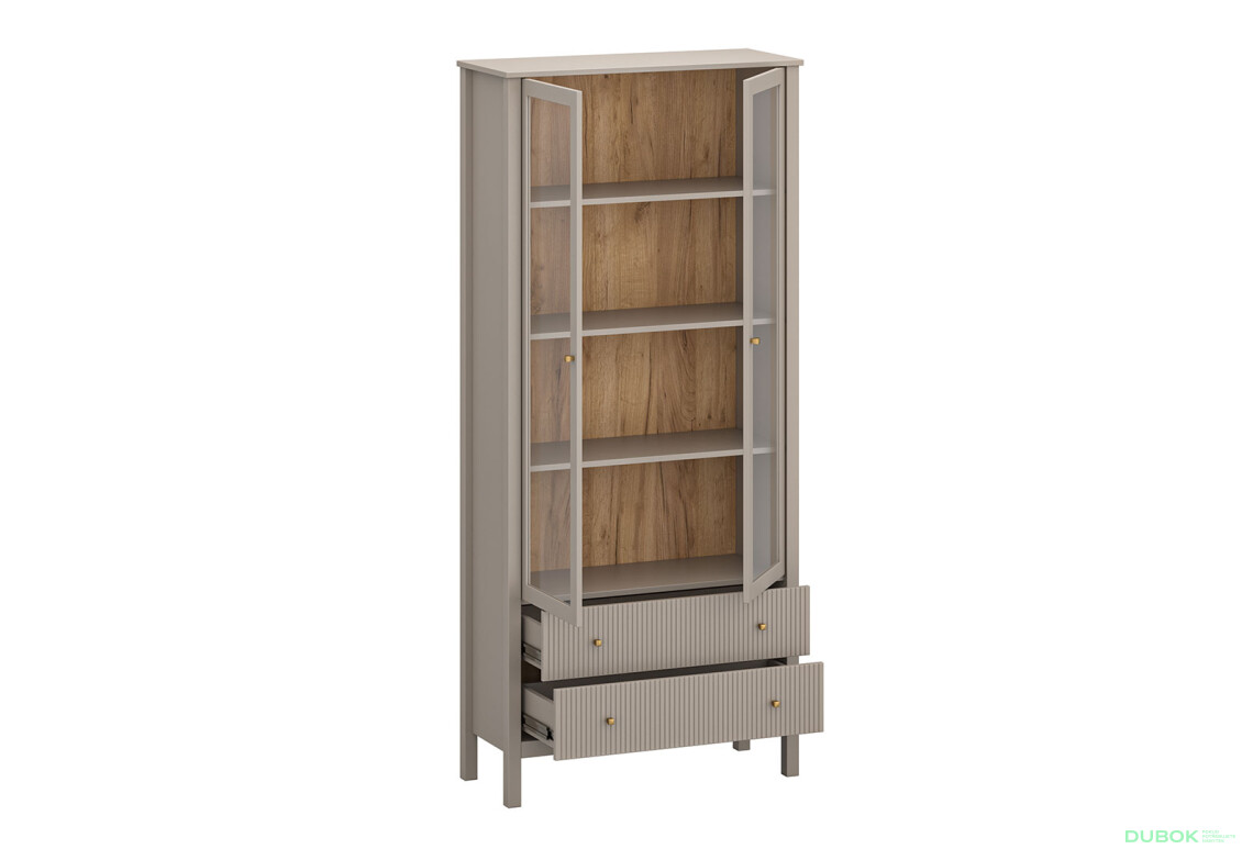 Vitrína 2w2s (V) taupe Kleo