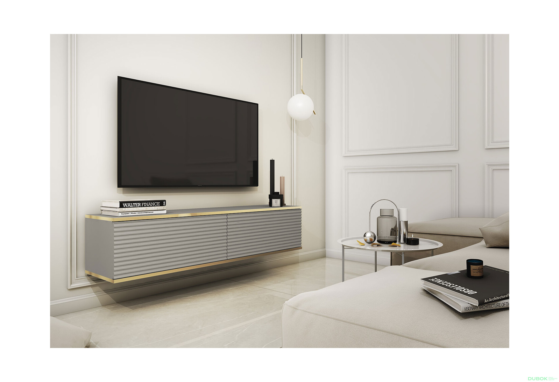 Fotografie 2 - TV stolek RTV 135 MDF šedý Oro