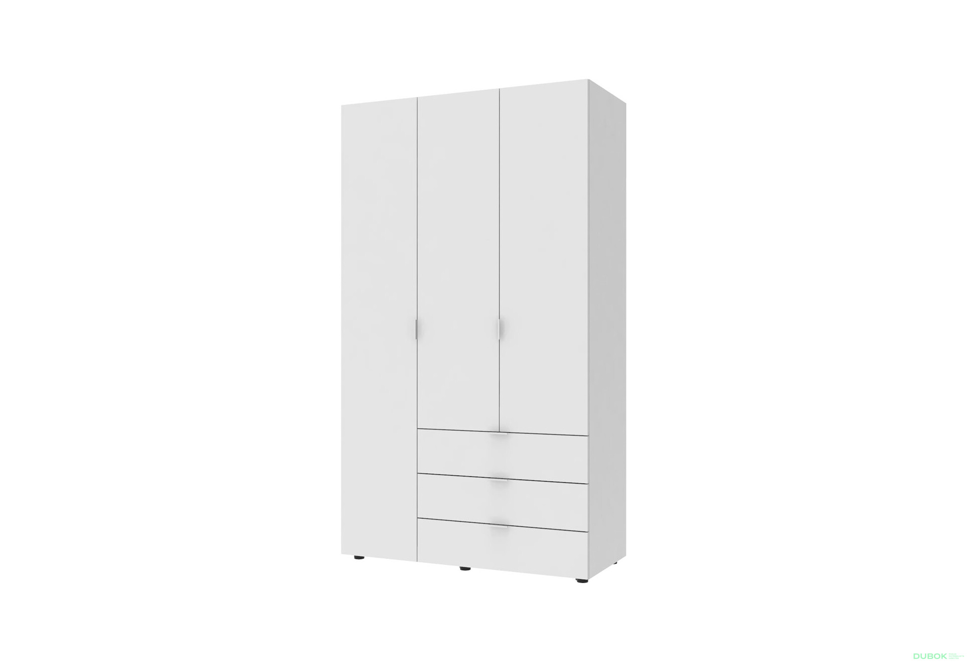 Skříň třídveřová Gelar 116.2 cm Bílá - Fotografie 1 Fotografie 1 - Skříň třídveřová Gelar 116.2 cm Bílá