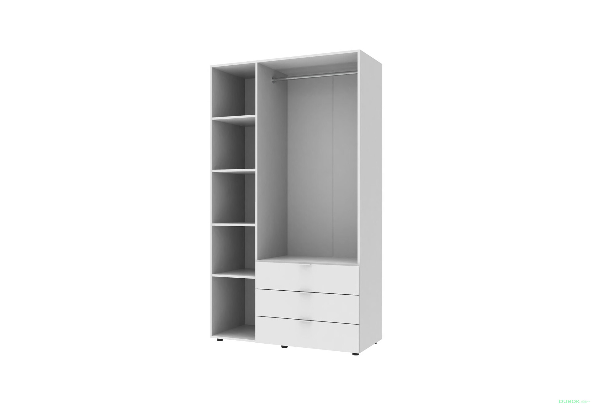 Skříň třídveřová Gelar 116.2 cm Bílá - Fotografie 3 Fotografie 3 - Skříň třídveřová Gelar 116.2 cm Bílá