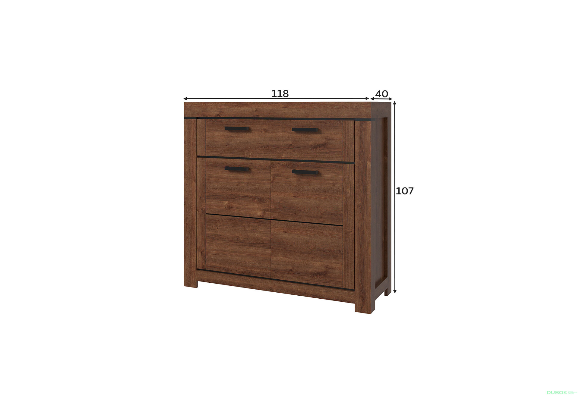 Fotografie 2 - Komoda 2d1s hnědý dub Brass