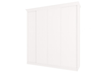 Skříň Rim-Veneziano 4D 2,4 m bílá s římsou, fasádami DTD