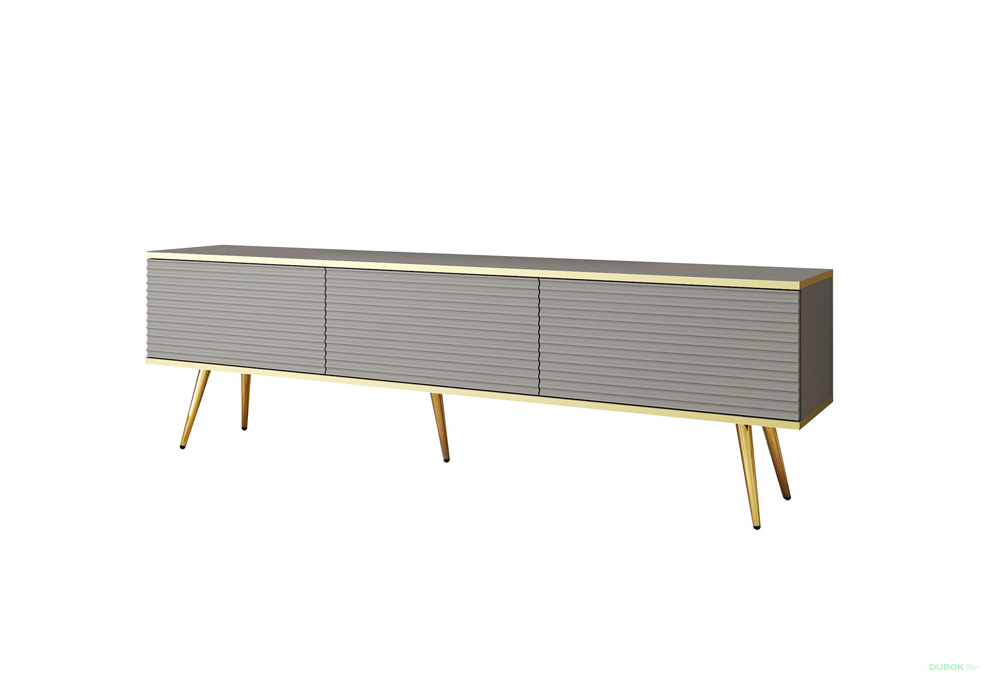 TV stolek RTV 175 MDF šedý, zlaté nohy Oro - Fotografie 1 Fotografie 1 - TV stolek RTV 175 MDF šedý, zlaté nohy Oro